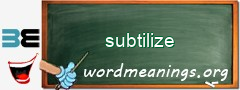 WordMeaning blackboard for subtilize